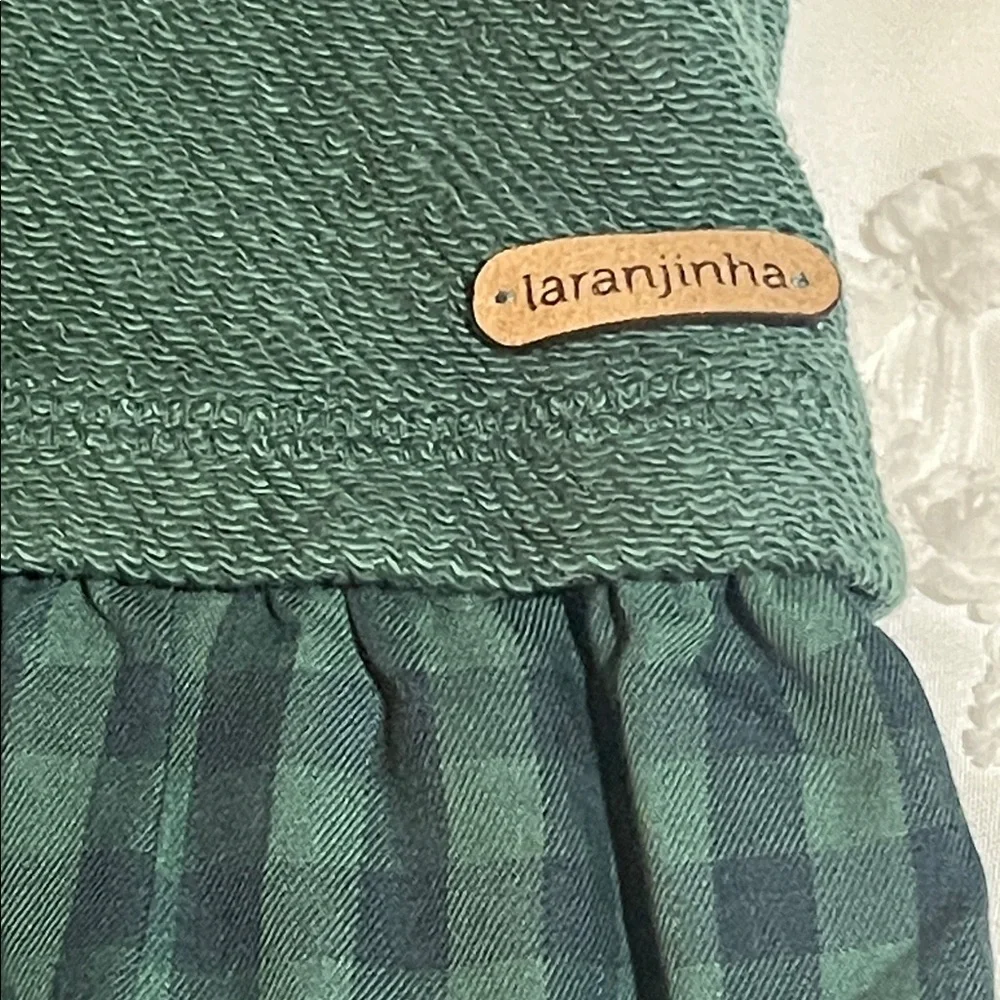 Laranjinha‎ Green Kids Long Sleeve Dress Size 4A